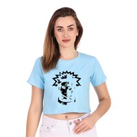 Picture of Trendy Rabbit Naruto Printed Women Crop T-Shirt, Sky Blue - Carton of 30