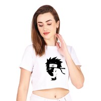 Picture of Trendy Rabbit Printed Women Crop T-Shirt, White - Carton of 30