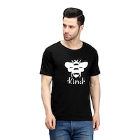 Picture of Trendy Rabbit Be Kind Printed Mens T-Shirt, Black - Carton of 30