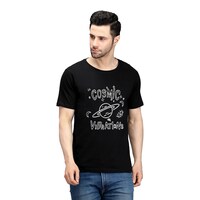 Picture of Trendy Rabbit Cosmic Vibrations Printed Mens T-Shirt, Black - Carton of 30