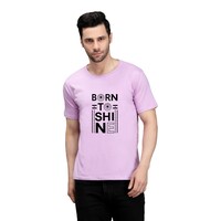 Picture of Trendy Rabbit Born to Shine Printed Mens T-Shirt, Lavender - Carton of 30