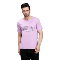 Picture of Trendy Rabbit London Printed Mens T-Shirt, Lavender - Carton of 30