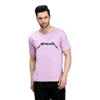 Picture of Trendy Rabbit Metallica Printed Mens T-Shirt, Lavender - Carton of 30