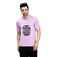Picture of Trendy Rabbit Stay Positive Printed Mens T-Shirt, Lavender - Carton of 30
