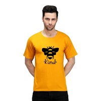 Picture of Trendy Rabbit Be Kind Printed Mens T-Shirt, Mustard - Carton of 30