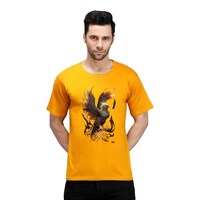 Picture of Trendy Rabbit Cheel Printed Mens T-Shirt, Mustard - Carton of 30