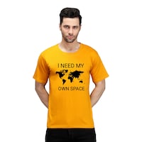 Picture of Trendy Rabbit I Need My Own Space Printed Mens T-Shirt, Mustard - Carton of 30