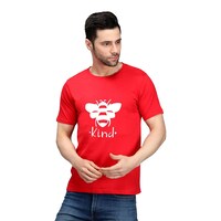 Picture of Trendy Rabbit Be Kind Printed Mens T-Shirt, Red - Carton of 30