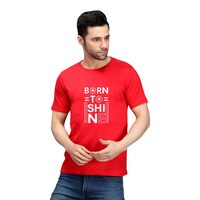 Picture of Trendy Rabbit Born to Shine Printed Mens T-Shirt, Red - Carton of 30