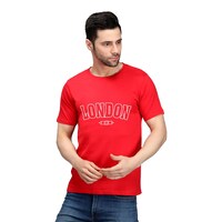 Picture of Trendy Rabbit London Printed Mens T-Shirt, Red - Carton of 30
