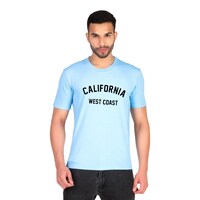 Picture of Trendy Rabbit California West Coast Printed Mens T-Shirt, Sky Blue - Carton of 30