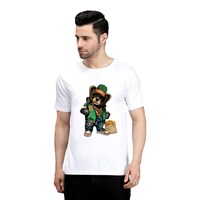 Picture of Trendy Rabbit Bear Printed Mens T-Shirt, White - Carton of 30