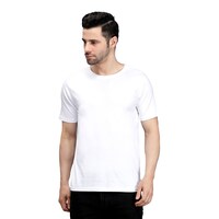 Picture of Trendy Rabbit Solid Cotton Mens T-Shirt, White - Carton of 30