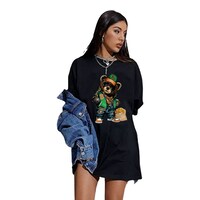 Picture of Trendy Rabbit Bear Printed Oversized T-Shirt, Black - Carton of 30