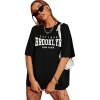 Picture of Trendy Rabbit Brooklyn Printed Oversized T-Shirt, Black - Carton of 30
