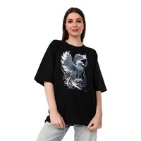 Picture of Trendy Rabbit Cheel Printed Oversized T-Shirt, Black - Carton of 30