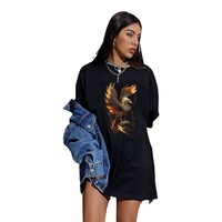 Picture of Trendy Rabbit Cheel Printed Oversized Cotton T-Shirt, Black - Carton of 30