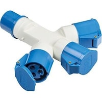 Picture of 3 Way Industrial Socket, 3 Pin, 16AMP, White & Blue