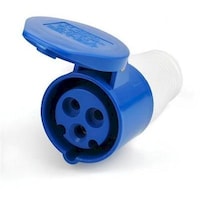 3 Pin Female Industrial Socket, 16AMP, Blue