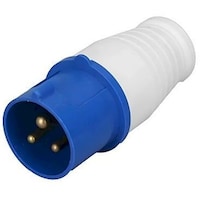 Picture of 3 Pin Male Industrial Socket, 32AMP, Blue