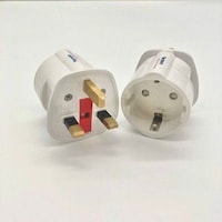 3 Pin UK To EU Converter Plug Socket, 13A, White