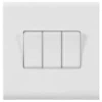 Picture of 3 Gang 1 Way Switch, 10A, White