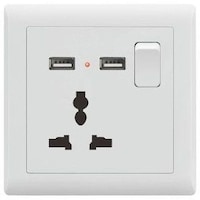 Picture of 1 Gang Multi Socket and 2 USB, White