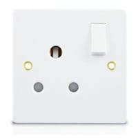 Picture of 1 Gang Switched Round Pin Socket, 15A, White