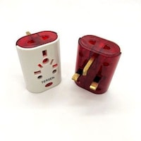 Picture of Multi Function Wall Socket Adaptor Plug, 13A, Red
