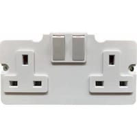 Picture of Double Switch Socket, 13A, White