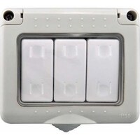 Picture of 3 Gang 1 Way Switch, Grey & White