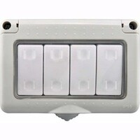 Picture of 4 Gang 1 Way Switch, Grey & White