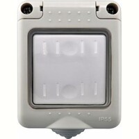 Picture of 1 Gang 1 Way Switch, Grey & White