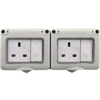 Picture of 2 Gang Switch and 2 Gang Socket, Grey