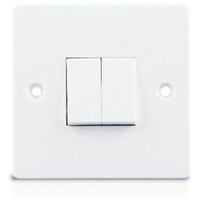 Electrical 2 Gang 2 Way Plate Switch, 10A