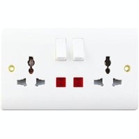Picture of 2 Gang Multi Function Socket, 13A, White