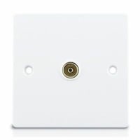 Picture of Single Outlet TV Coaxial Socket, White