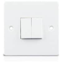 Picture of 2 Gang 1 Way Electric Switch, White