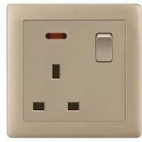 Picture of Socket with Switch, Matte Golden, 13A