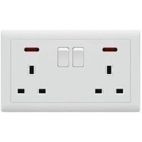 Picture of Double Socket with Switch, Ivory, 13A