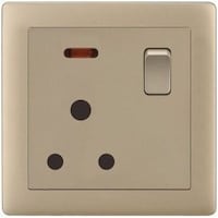 Picture of Socket with Switch, Matte Golden, 15A