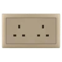 Picture of Electric Double Socket, Matte Golden, 13A