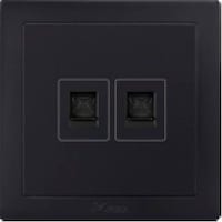 Picture of Electric Double Telephone Socket, Black