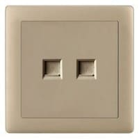 Picture of Electrical Double Data Socket , Matte Golden