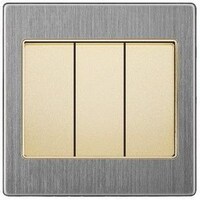 Picture of Electrical 3 Gang 2 Way Switch, Golden and Stainless