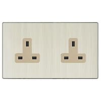 Picture of Double 13A Socket, Golden and Aluminum