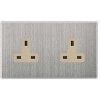 Picture of Double 13A Socket, Golden and Stainless