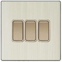 Picture of Electrical 3 Gang 2 Way Switch, Golden and Aluminum