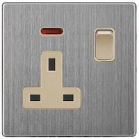 Picture of Electrical Socket with Switch, 13A, Golden and Stainless