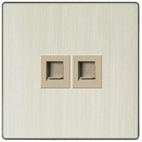Picture of Double Electrical Telephone Socket, Golden and Aluminum